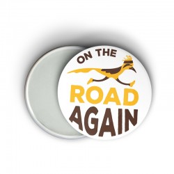 Magnet message humoristique running - On the road again - Cadeau trail running